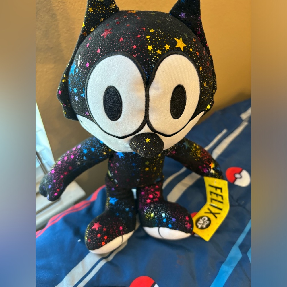 Felix the cat in Star print black stuffed  animals